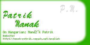 patrik manak business card